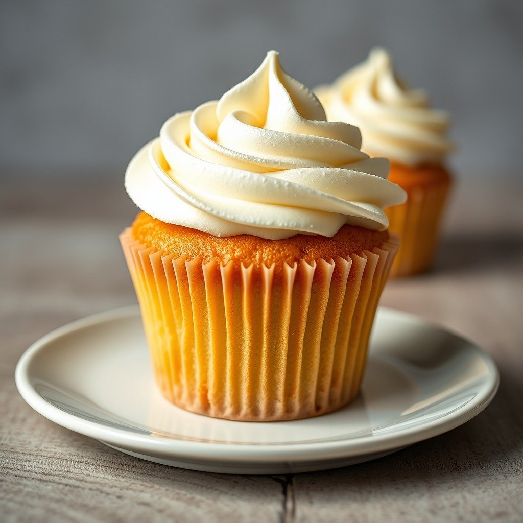 How long does it take to make how to fix runny buttercream without icing sugar? final dish overhead - Final plated shot of beautifully piped buttercream swirls on top of a freshly baked vanilla cupcake.