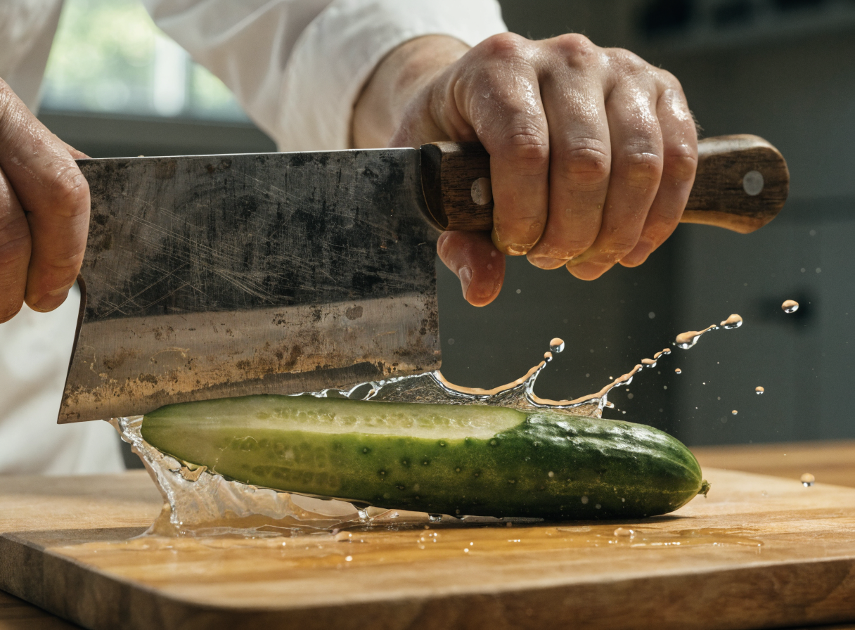 Why do you smash cucumbers in a salad? detail 2