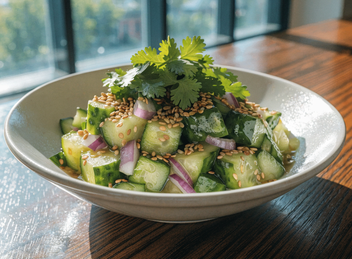 Why do you smash cucumbers in a salad? detail 4