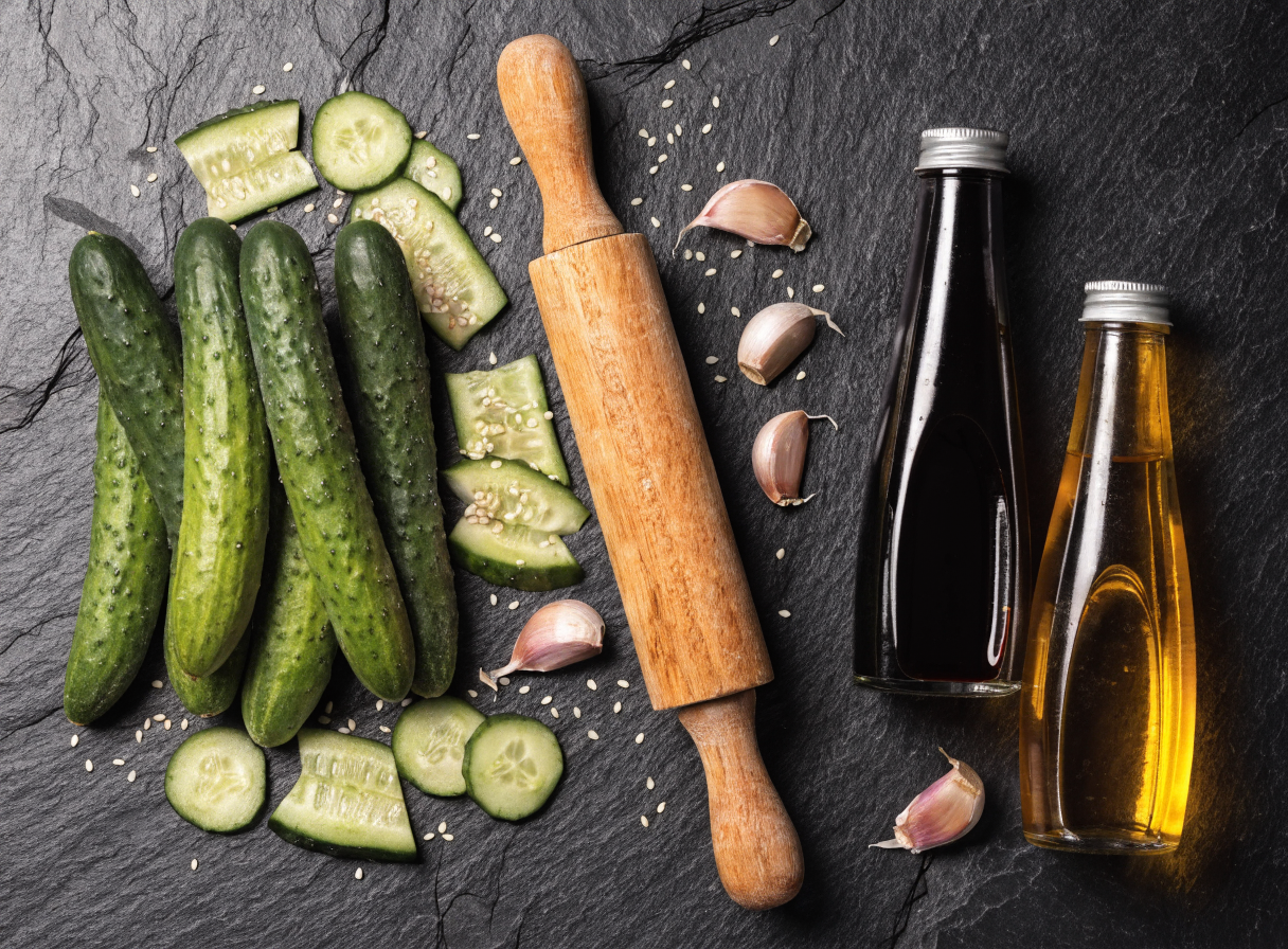 Why do you smash cucumbers in a salad? detail 1