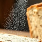 How do you keep frozen bread from drying out in the air fryer? recipe hero presentation - A close-up photorealistic shot of a frozen sourdough slice being lightly misted with a water spray b