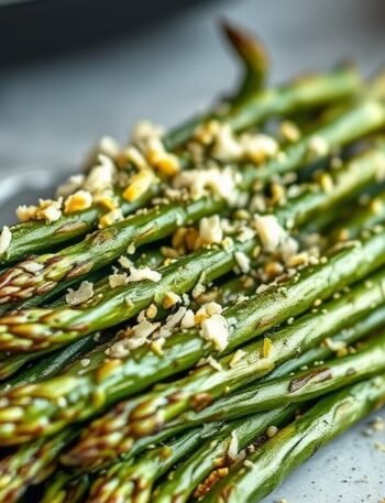how to cook frozen asparagus in air fryer recipe hero presentation - Stunning photorealistic hero shot of how to cook frozen asparagus in air fryer, crispy charred tips,