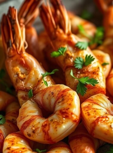 how to cook frozen prawns in air fryer recipe hero presentation - A stunning photorealistic hero shot of how to cook frozen prawns in air fryer, featuring seasoned cr