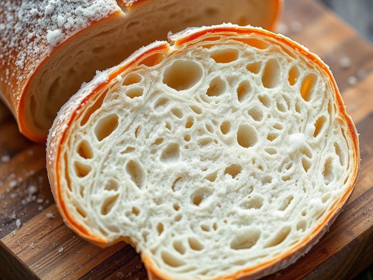 What temperature should I use to thaw bread in an air fryer? preparation close-up - Macro food photography of frozen sliced white bread resting on a rustic wooden cutting board with ti