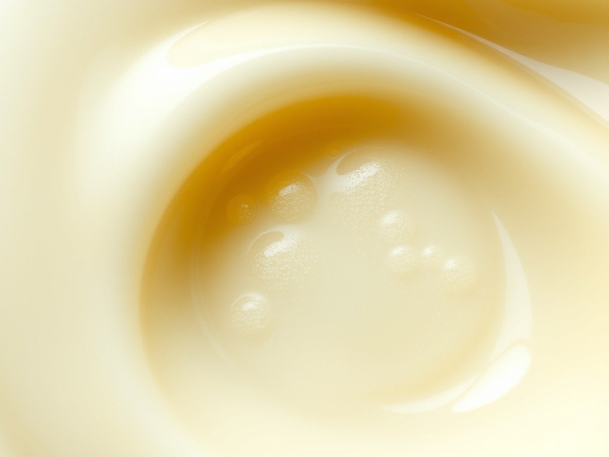 Can you make runny no bake cheesecake filling ahead of time? plating and garnish - Macro shot of dairy emulsion structure in a dessert cream, showing fine air bubbles and velvety text